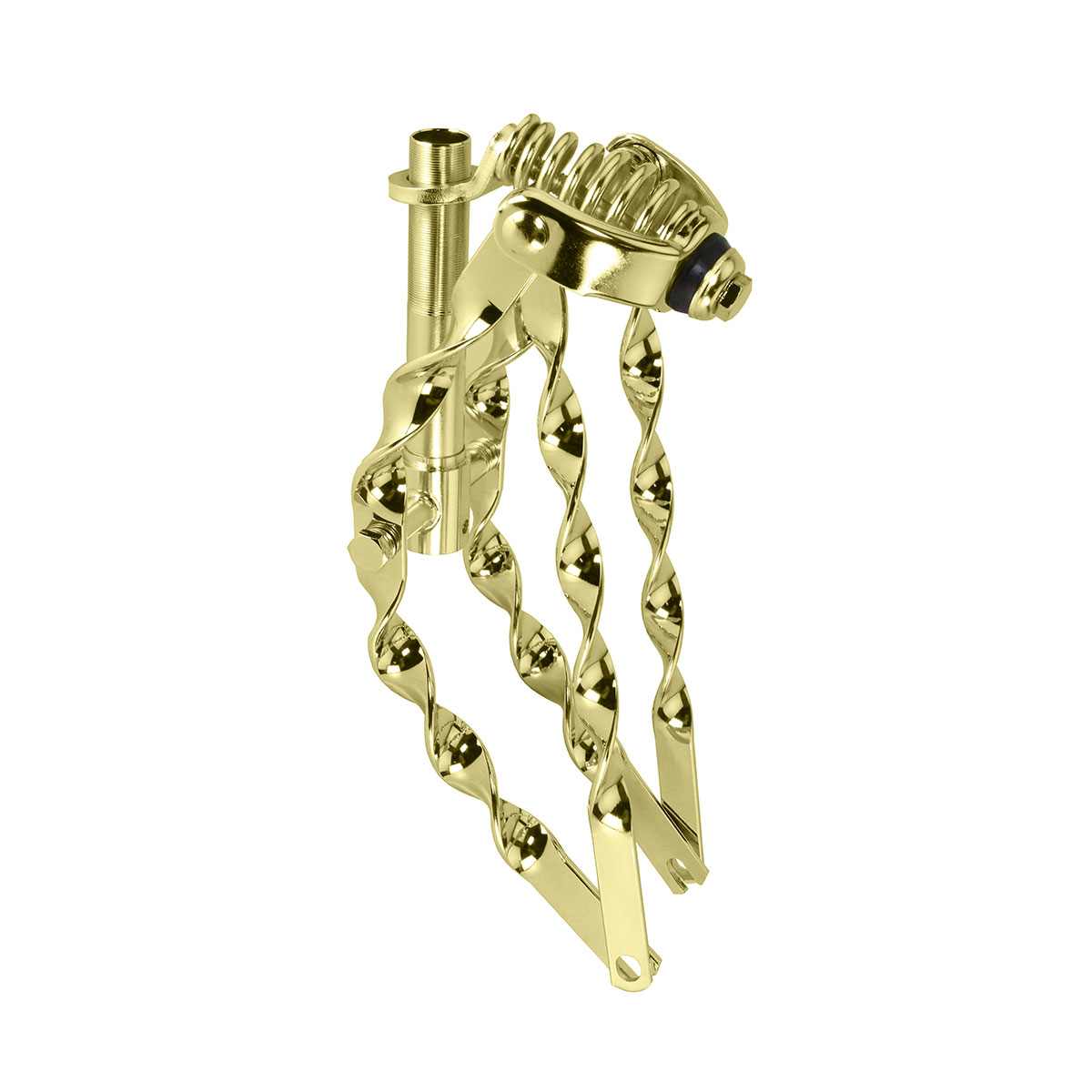 12 Lowrider Bent Flat Twisted Spring Fork 1 Inch Gold.